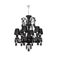 Люстра подвесная Zenith 10210/6 Black LOFT IT чёрная на 6 ламп, основание хром чёрное в стиле арт-деко Люстра подвесная Zenith 10210/6 Black LOFT IT чёрная на 6 ламп, основание хром чёрное в стиле арт-деко